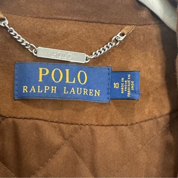 Polo Ralph Lauren notched-collar brown suede biker jacket - Picture 13 of 14